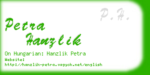 petra hanzlik business card